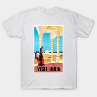 Vintage Travel Poster India Tajmahal T-Shirt